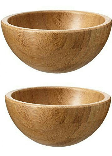 2 pcs Blanda Matt ~ 5" Salad Serving Bowls Bamboo ~ Ikea Sustainable