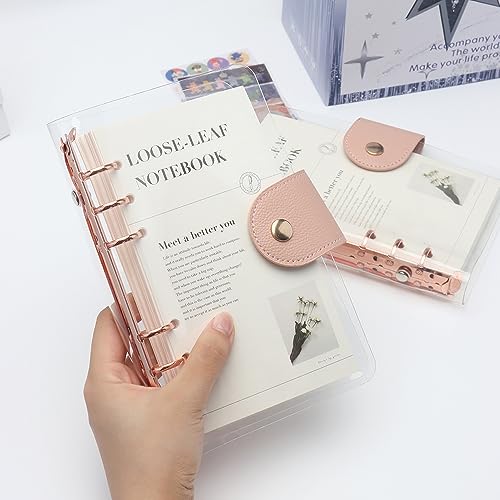 Classeur A6 transparent anti-perte de notes avec fermeture pression