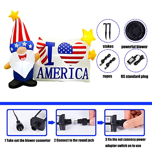 Seasonblow 6 Ft Independence Day Inflatable Gnome Sign Decorations Patriotic 4Th Of July Blow Up For Home Yard Lawn Garden Indoor Outdoor Decorat #TOP5