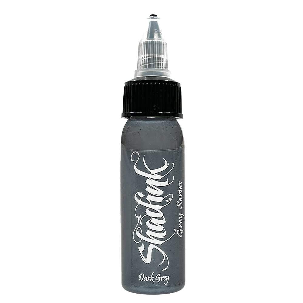 Shadink Grey Tattoo Ink Professional Grey Series Tattooing Inks for Color Portrait, Black & Gray Style (Dark Grey)
