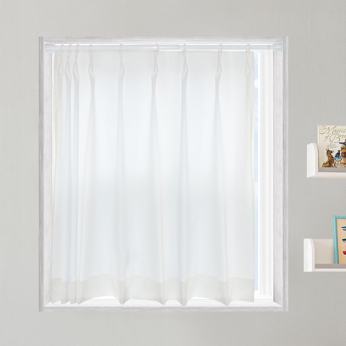 [カーテンくれない] カーテン 小窓 「komado 採光・軽量タイプ」 穴あけ不要ですぐにつけれる 突っ張り棒 付き カーテン U