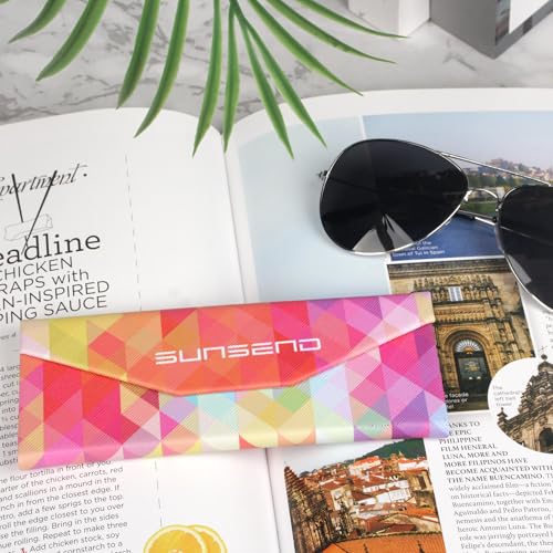 Image of Glasses Case, Foldable Eyeglass Case, Portable Sunglasses Case, Fashionable PU Hard Shell Glasses Case for Men Women
