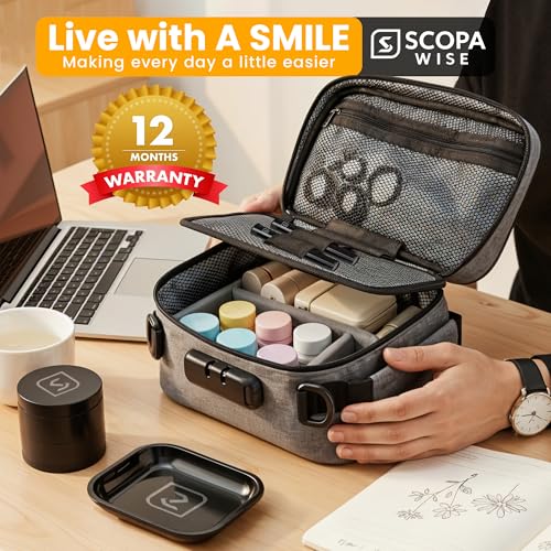Smell Proof Bag with Lock | Odor Control Travel Organizer with Activated Carbon | Discreet & Secure Storage Case | Durable Design | 12-Month Warranty (Grey) - Image 3