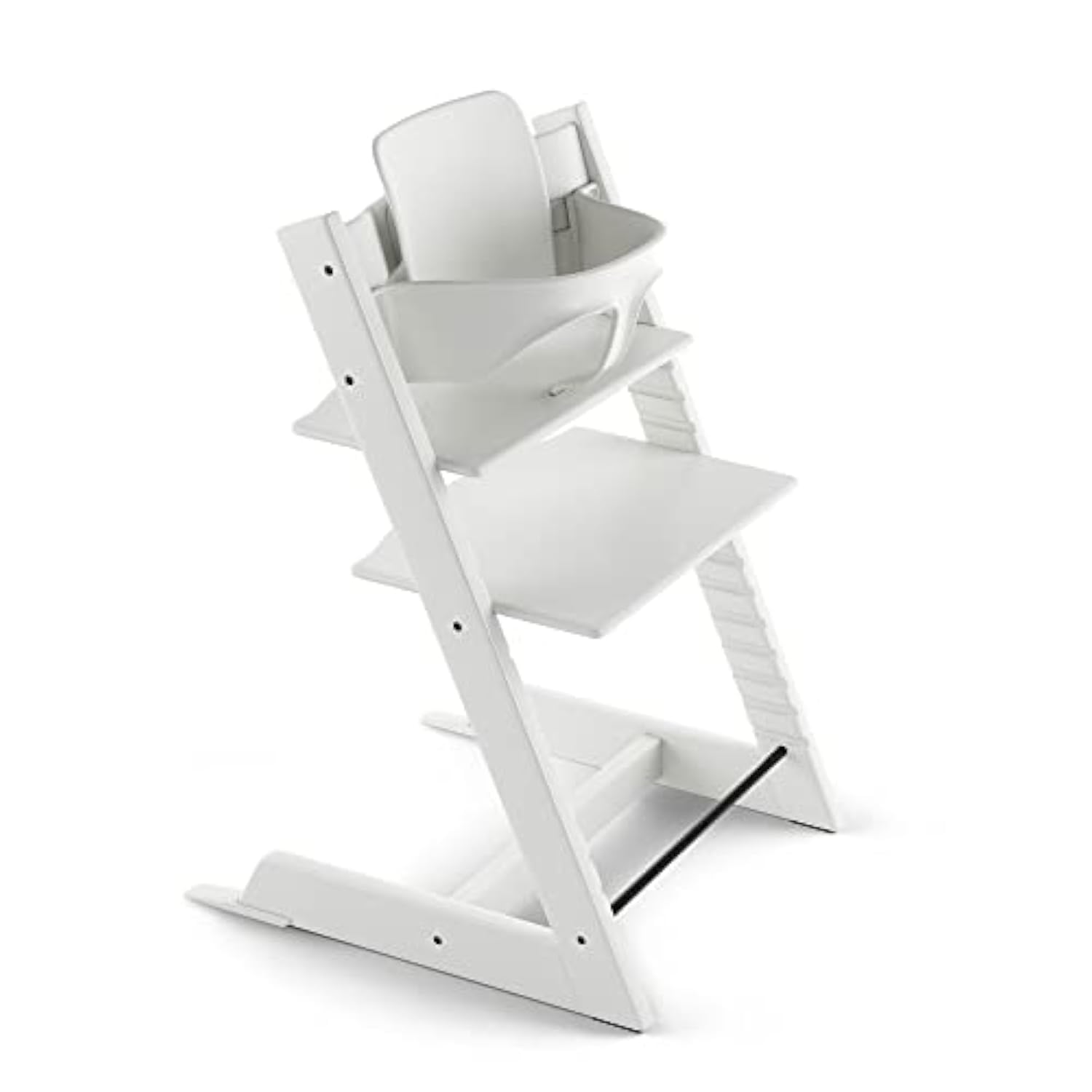 Trona Tripp Trapp de Stokke con Baby Set, Blanco - Silla ajustable y evolutiva para niños y adultos - Ergonómica & diseño atemporal