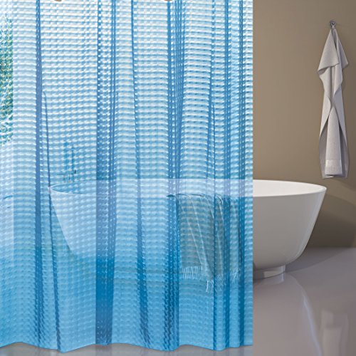 MSV "Premium Eva Shower Curtain, Blue, 180 x 200 cm, W 7.9" x L 11.8" (1 Panels) - Image 2