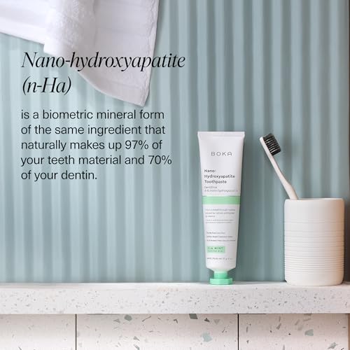 boka fluoride free toothpaste nano hydroxyapatite toothpaste appropriate for sensitive teeth - for adult kids oral care - ela mint flavor 4 fl oz 1pk us manufactured