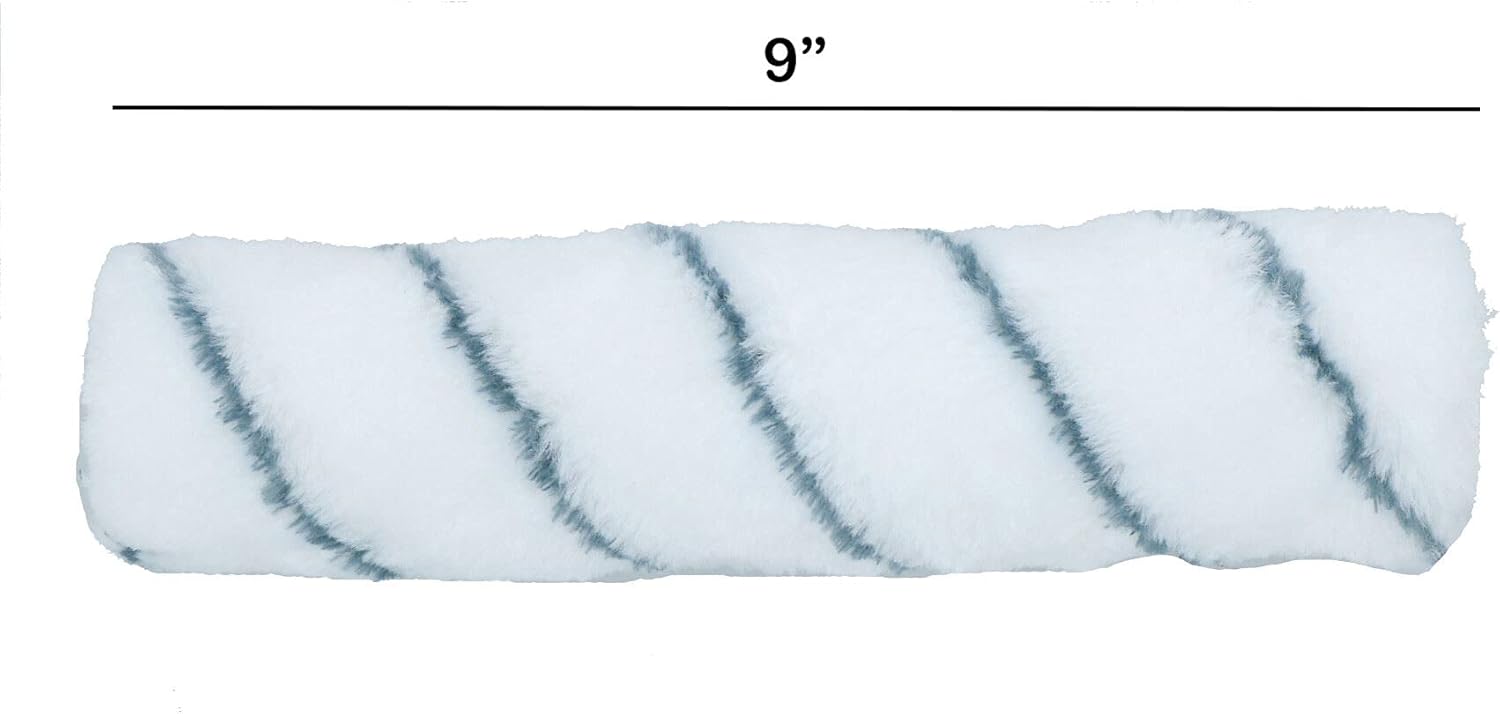 230mm (9") Paint Roller Medium Pile Sleeves (2)+Tray for Painting Decorating 2pk