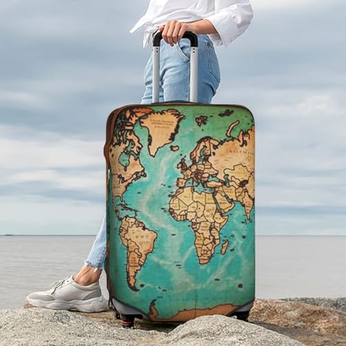 Luggage Cover travel world1 Travel Luggage Covers Thicker Elastic Suitcase Cover Dustproof Baggage Cover Scratch-Resistant Suitcase Cover Protector Fit 18-32 Inch Luggage Large2