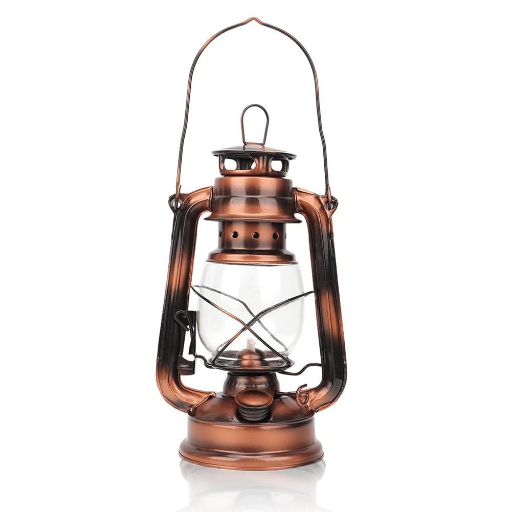 Petroleumlampe Outdoor , Retro Sturmlaterne, Petroleumlampe Geeignet Für Indoor ,Haus, Garten, Camping,25cm (bronze)