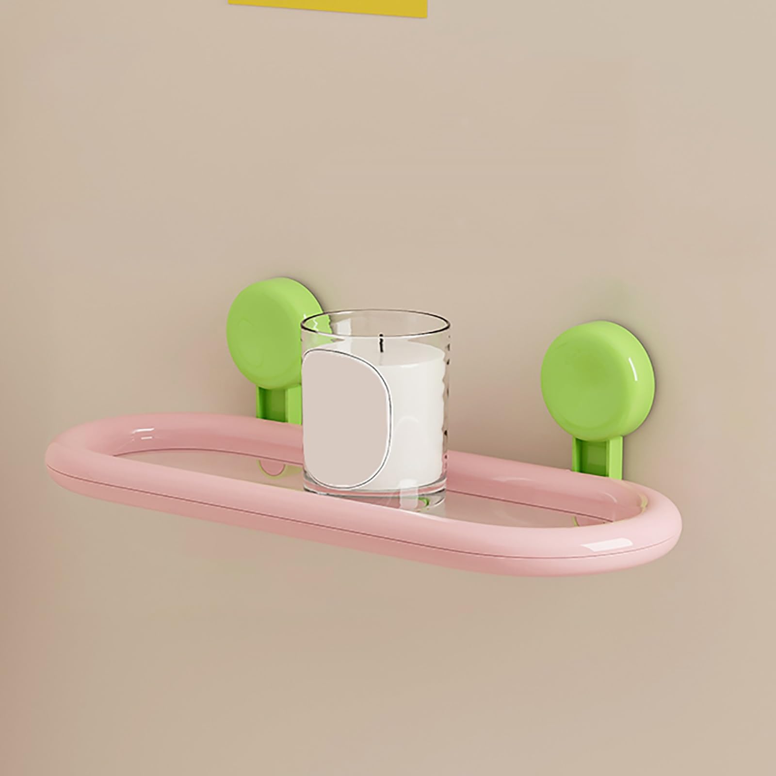 HTLTGBAM Stylish Suction Cup Shower Caddy Removable Bath Organizer with Drainage Design Detachable And Movable Pink