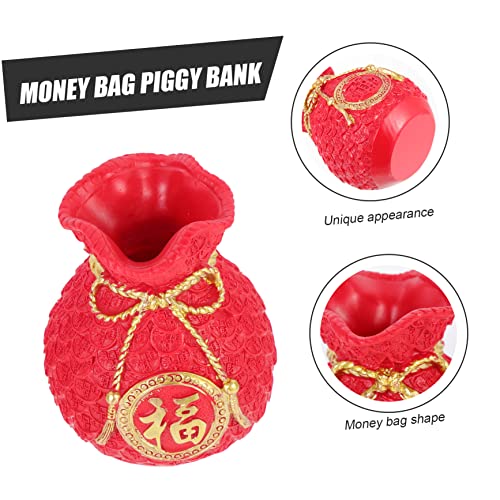 Vaguelly Unique Resin Piggy Bank Lucky Bag Money Box for Home Decor Money Holder for Cash2