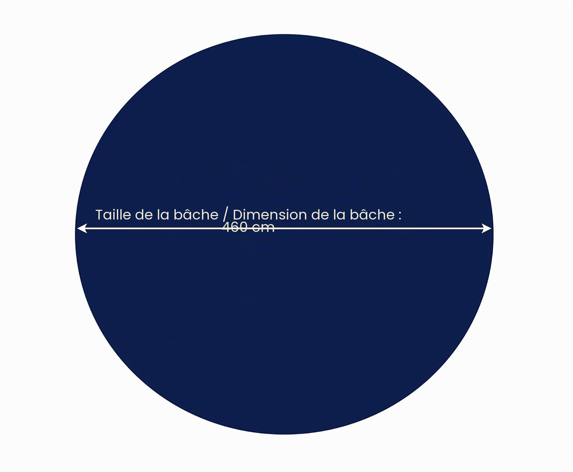 QUICK STAR Couverture de Piscine d'hiver Ronde 200g / m² pour Piscine de Taille 366-400 cm Dimension bâche ø 460 cm Bleu