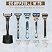 Nuyoach 2 Pcs Razor Holder Stand Compatible With Gillette Razor,Safety Razor Alloy Stand For Men,Shaver Organizer Holders Keep Razor Straight,Drain Shaving Base For Bathroom Countertops Accessory,Black
