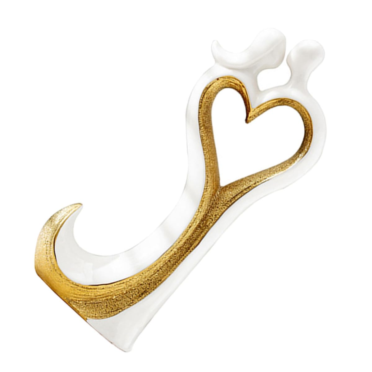 Statuette coeur en céramique blanche Zerodeko l'art de la sculpture moderne