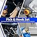 Keze 17 Pcs Hook and Pick Set Auto Trim Removal Tool Kit,Clip Plier Remover Tool Gasket Scraper Telescoping Magnetic Pickup Tool for Automotive Repair and Car Body Door Panel Fastener Removal