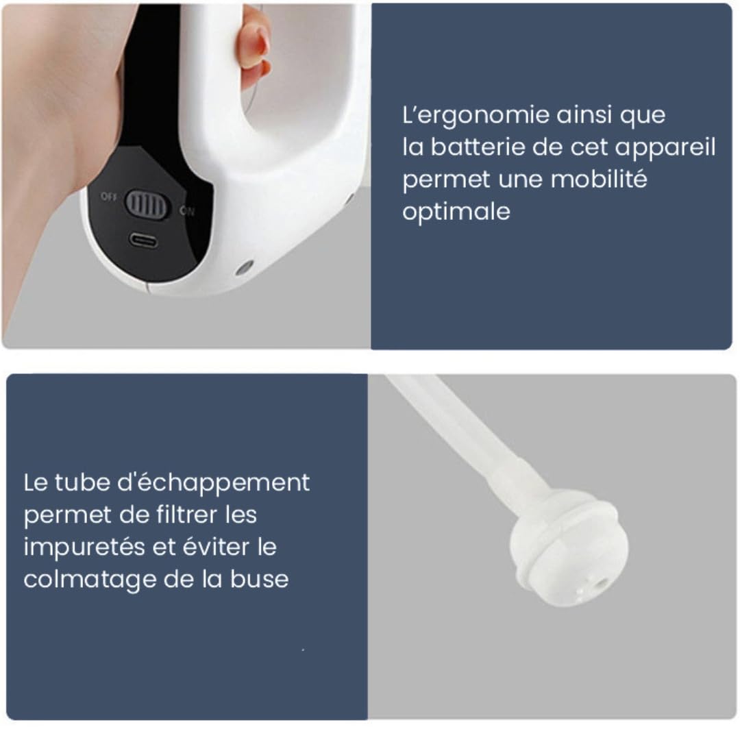 Brumisateur électrique rechargeable 380 ml - Brume ultra-Fine, 3 niveaux de pulvérisation, batterie rechargeable, rafraîchissement visage, corps, cheveux, plantes