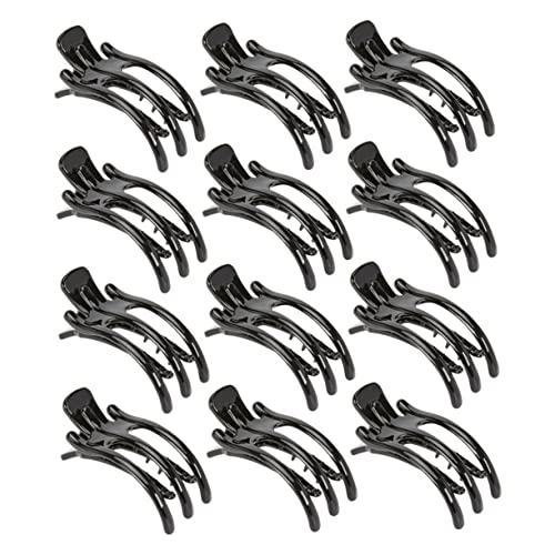 HAKIDZEL 12個パック ブラック 付きポニーテールホルダー ヘアクリップ ヘアコーム スタイリング用品 女性 女の子 編み込みヘアアクセサリー ヘア以外の用品 パーティー 結婚式用