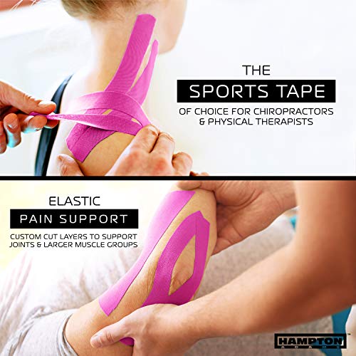 (135 Feet) Bulk Kinesiology Tape Waterproof Roll Sports Therapy Support For Knee, Muscle, Wrist, Shoulder, Back/Original Uncut Premium Therapeutic Elastic & Hypoallergenic Cotton - (Pink) #TOP4