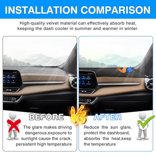 Image of Autorder Dashboard Cover Mat for 2025 2026 Chevy Chevrolet Equinox Accessories Dash Cover Upgrade Velvet Dash Mat UV Rays Protector(Not for Chevrolet Equinox EV)