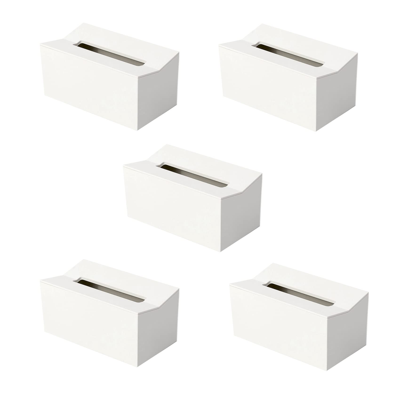 Hndhbfgrt 4X Kitchen Tissue Box Cover Napkin Holder for Paper Towels Box White