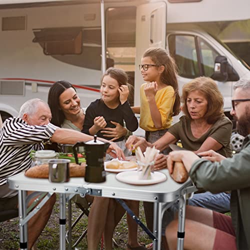 Yahenda 2 Pcs Folding Camping Table Portable Aluminum Folding Table 2Ft Lightweight Outdoor Camping Desk With 2 Adjustable Heights For Camp Picnic Cooking Bbq, 24'' X 16'' (Silver) #TOP5