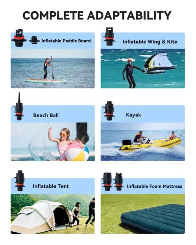 TOPUMP 20PSI Elektrische SUP-Pumpe TPS260, Wiederaufladbar, Auto-Off, 2-Stufen Inflation/Deflation, Typ-C für Paddle-Board, Kajak,Flügel,Drachen,Zelt 2