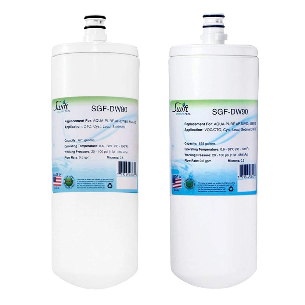 Swift Green Filters SGF-DW80 & SGF-DW90 (sell as a set of 2 with DW80) Commercial water filter for 3M Aqua Pure AP-DW80 Made in USA