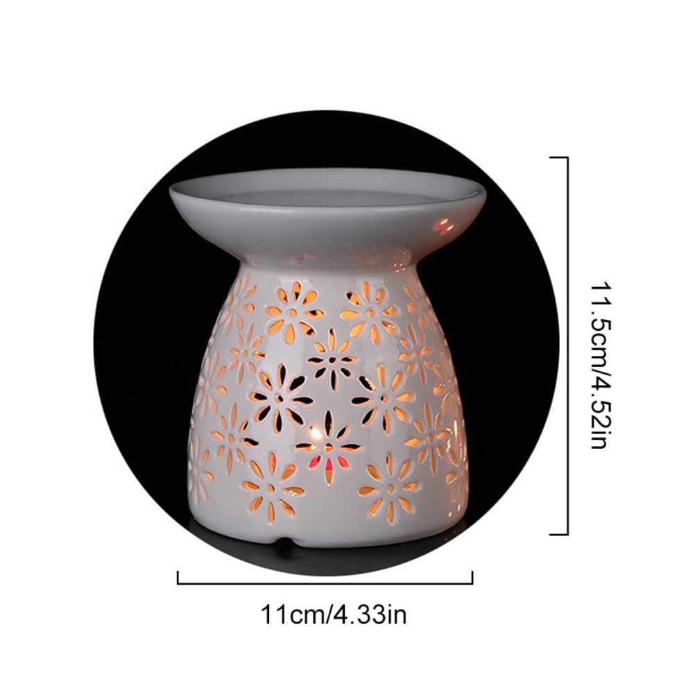 KKPLZZ Ceramiczne palniki wosku do topienia wosku, palnik do olejków eterycznych palniki aromatyczne aromaterapia uchwyt świeca zapachowy dyfuzor dekoracja do domu sypialni