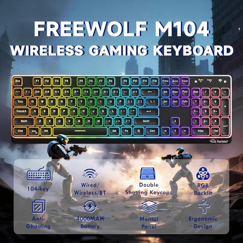 Teclado Gamer M104 Full Size Bluetooth y Cable USB-C miniatura 2