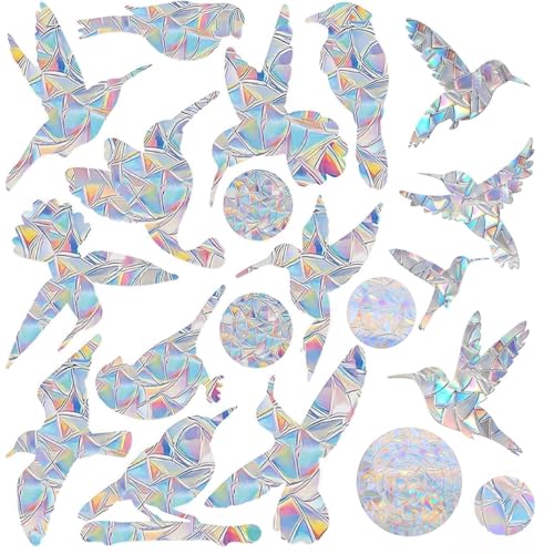 50 PCS Prisma-Fensteraufkleber PVC Vogelschutz Fenster Prisma Anti-Kollisions-Aufkleber Verhindern Regenbogen-Sonnenfänger Dass Vögel In Fenster Fliegen für Fensterscheiben und Glastüren