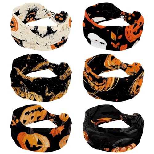Lot de 6 bandeaux d'Halloween sans couture pour femme accessoires de sport noués