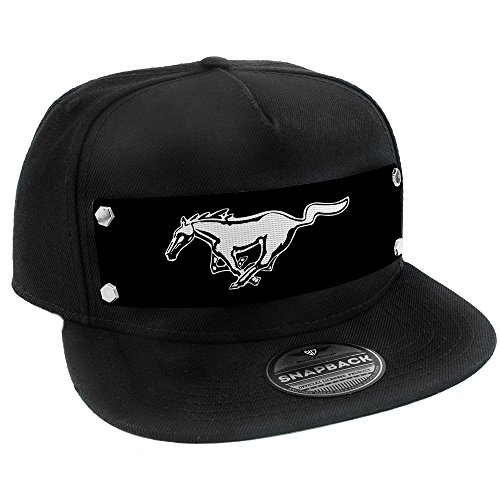 Buckle-Down mens Snapback - Mustang Pony Logo Black/White/Black Hat, Multicolor, One Size...