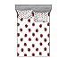Ambesonne Ladybugs Fitted Sheet & Pillow Sham Set, Ladybugs Pattern Bunch of Bugs Infinite Speckled Marked Insect Theme Playroom Kids, Decorative Printed 3 Piece Bedding Decor Set, Full, White