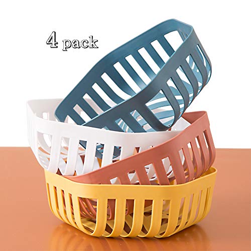 Cesta de drenaje para fregadero de cocina 4 en 1, cesta de lavado de platos con plástico inoxidable, cesta de filtro para fregadero, cuenco hueco para fruta vegetal