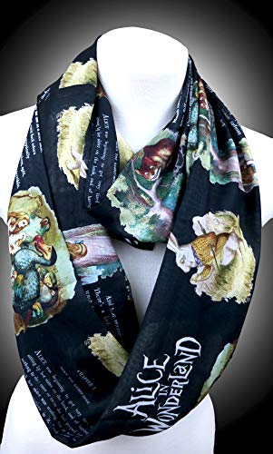 Di Capanni Alice in Wonderland infinity scarf Book Lewis Carroll colorful images John Tenniel women4