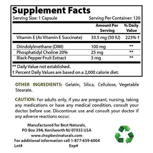 Calcium D-Glucarate 200 Mg & Dim Supplement 100 Mg #TOP2