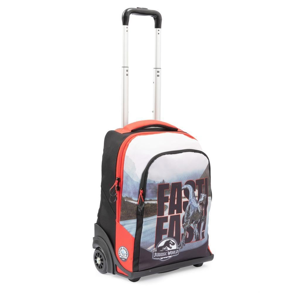 Giochi Preziosi – Jurassic World Trolley – Zaino Trolley Bambini, Schienale Imbottito, Ruote Rinforzate, Maniglia Telescopica, Design Ufficiale Jurassic World