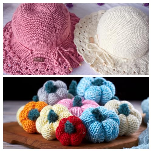 Image of PATIKIL Natural Cotton Raffia Yarn 328 Yard, Crochet Raffia Paper Ribbon for DIY Sun Hat Beach Bag Crochet Yarn Wrapping Knitting, Pink
