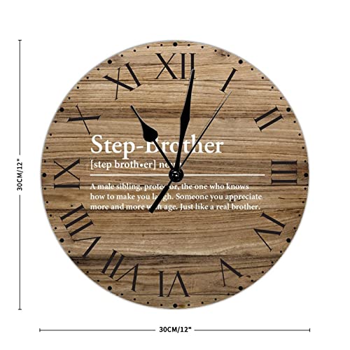 Horloge murale en PVC Step-Brother 30cm style rustique - 3