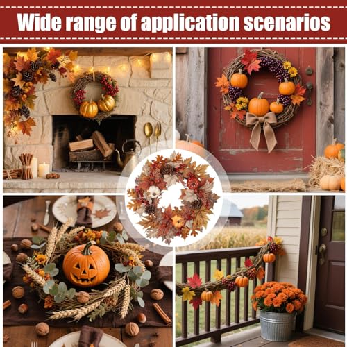 Couronne de porte de baies d'automne pour embellir une ferme