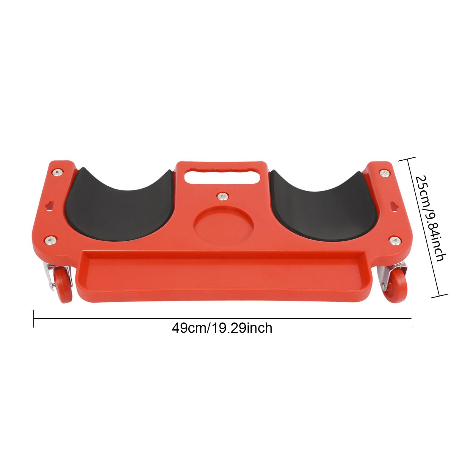 Rodilleras con ruedas y bandeja de herramientas, cojín ergonómico para rodillas con 5 ruedas universales de polipropileno, soporta hasta 100 kg, para construcción, reparación de coches