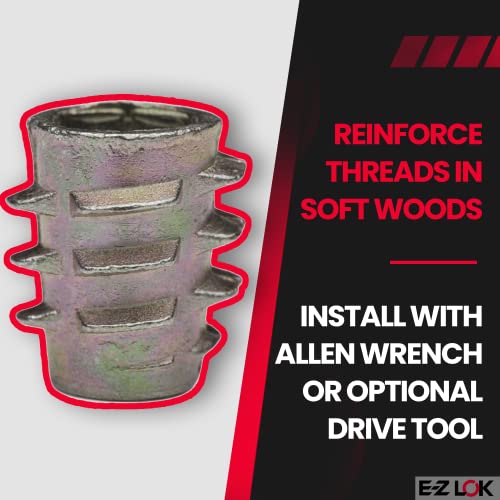 E-Z Lok - 801420-13 E-Z Lok Threaded Insert, Zinc, Hex-Flush, 1/4"-20 Internal Threads, 0.512" Length (Pack Of 100) #TOP2