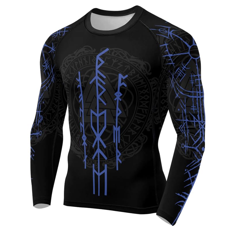 Viking Long Sleeve BJJ Rash Guard Men's Compression Shirt for MMA Jiu Jitsu Grappling No-Gi2