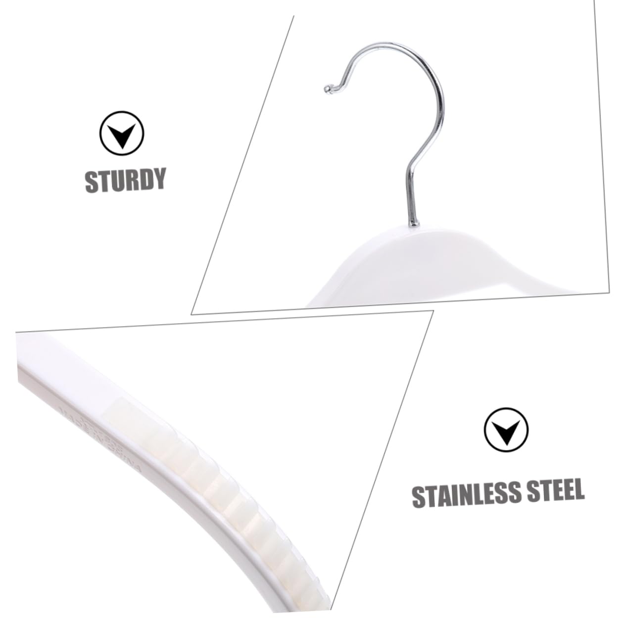 Alipis Confezione da 12 Grucce in Plastica Bianca, Design Ergonomico Antiscivolo, Struttura Robusta per Abiti e Guardaroba