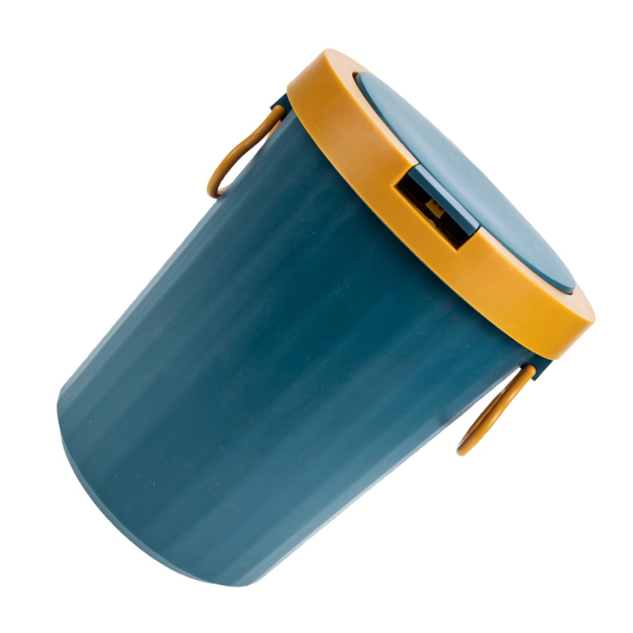 Large Blue Wastebasket with Lid, Household Kitchen Trash Can, Bathroom Garbage Bin, Office Waste Basket Container for Home Storage and Organization