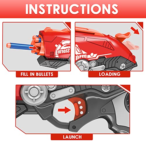 Soft Bullet Toy Gun Dart Blaster, 5-Dart Rotating Drum, Toy Foam Blasters, Kids Indoor Outdoor Toys For 6 Year Old Boys & Girls And Up #TOP4