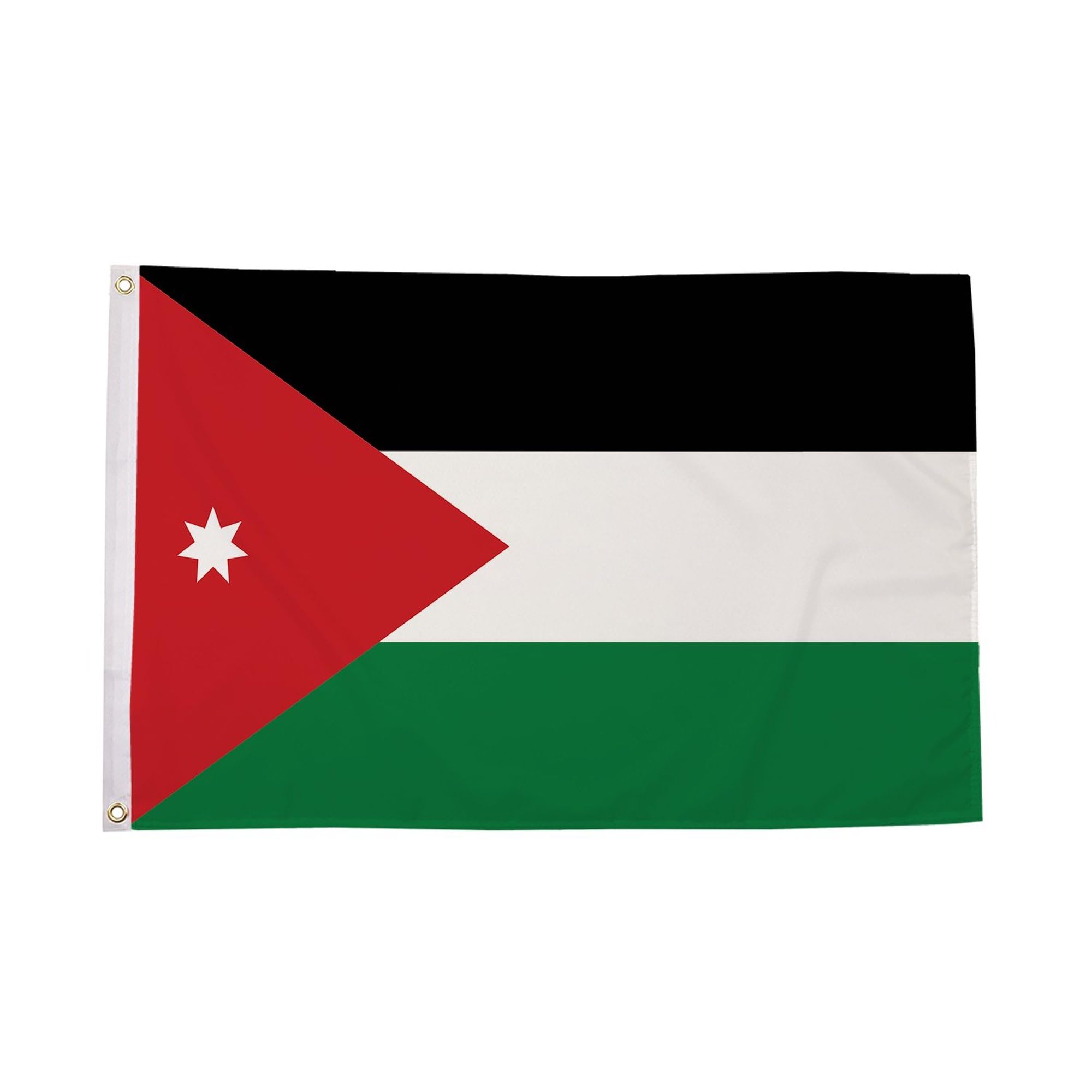 Flagtex Jordan Large Flag 8ft x 5ft Premium Jordanian National Flag Black White Green Red Triangle Star Fade Resistant Polyester Double Stitched Reinforced 240cm x 150cm Outdoor Banner Display