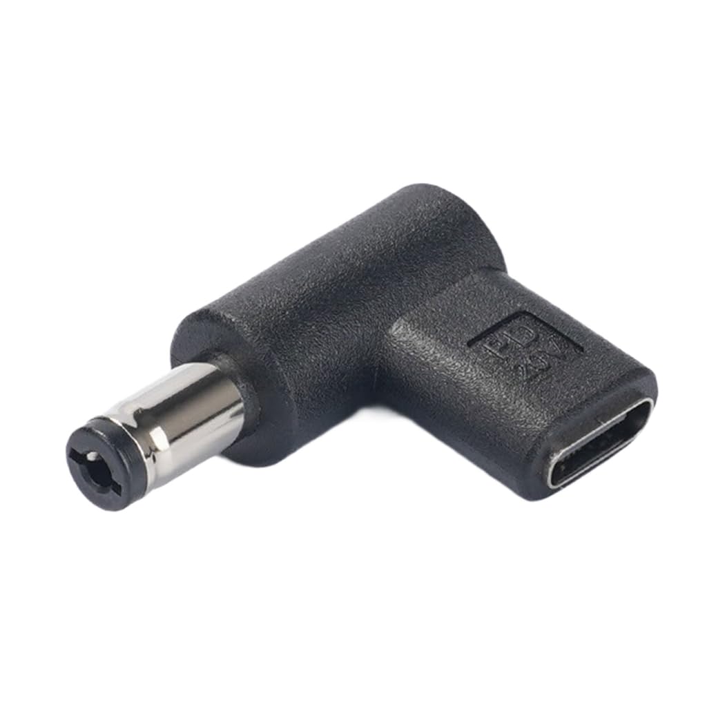Elnwnnkc Female USB C to Male DC5.5x2.1mm/5.5x2.5mm Adapter 90 Degree Charging Connector for Phones Laptops Routers