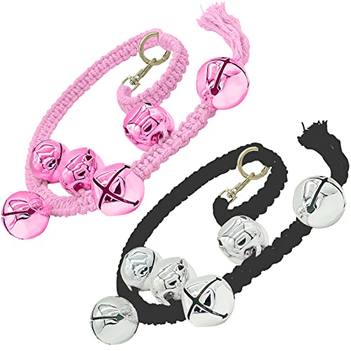 Canine Hanging Doorbells| Further Loud Canine Potty Coaching Bells| Adjustable Sturdy Braided Rope Door Bell for Canine to Ring to Go Exteriorblack+pink  Cucciolini Doodles Canine hanging doorbells| further loud canine potty coaching bells| adjustable sturdy braided rope door bell for canine to ring to go exteriorblack+pink   cucciolini doodles