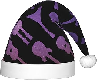 Augenstern Christmas Hat Purple-Galaxy-Electric-Guitars Xmas Hat Unisex Santa Hat